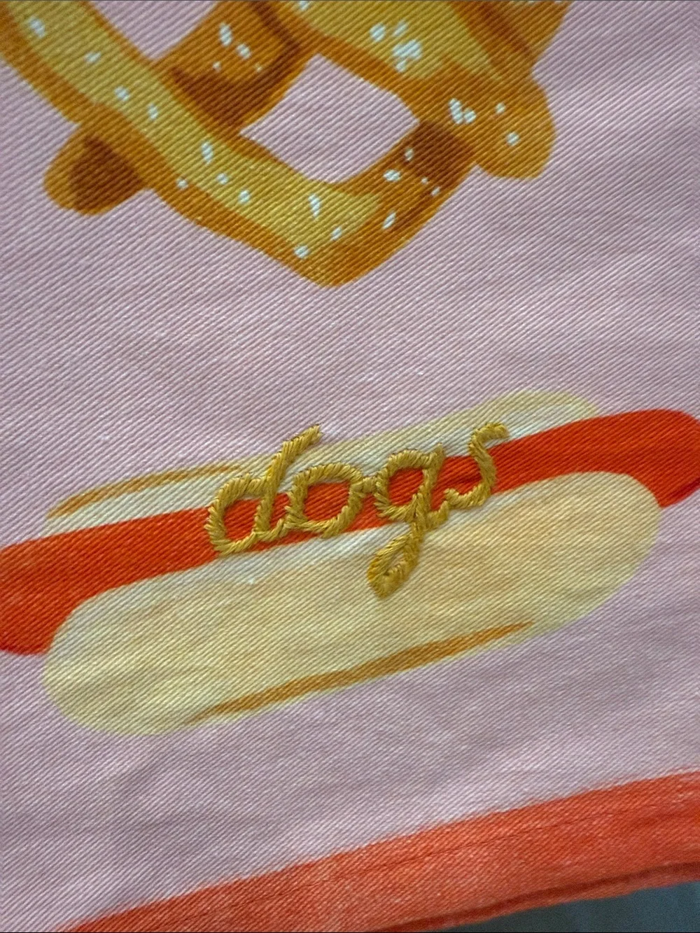 Anthropologie I Love Dogs Dish Towel Pink